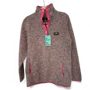 Simply Southern knit snap pullover in pink heather size L NWT